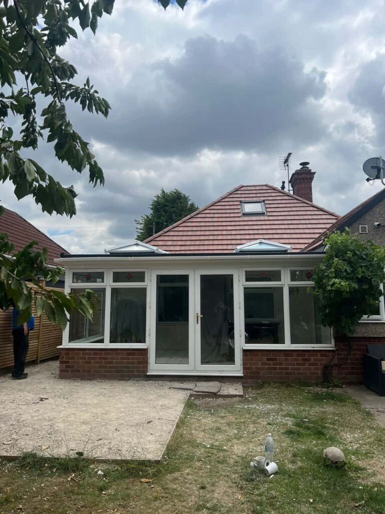 This is a photo of a hipped roof on a bungalow that has just had roof repairs carried out. Works carried out by Swanley Roofing Repairs